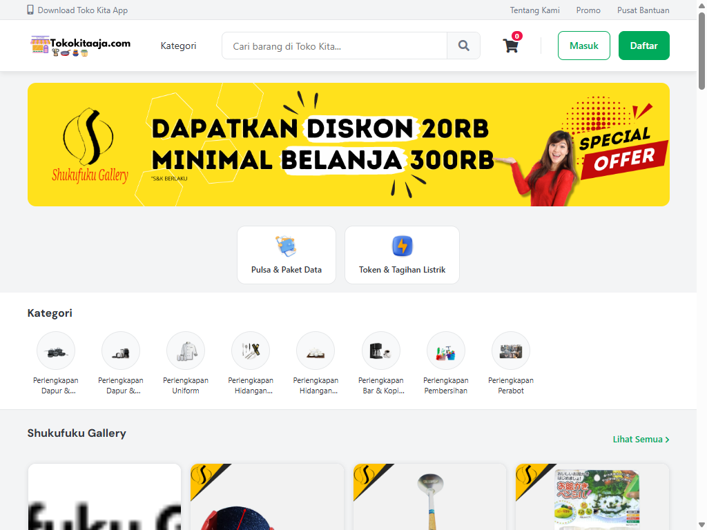 Tampilan Toko Kita Aja, sistem POS dan webshop